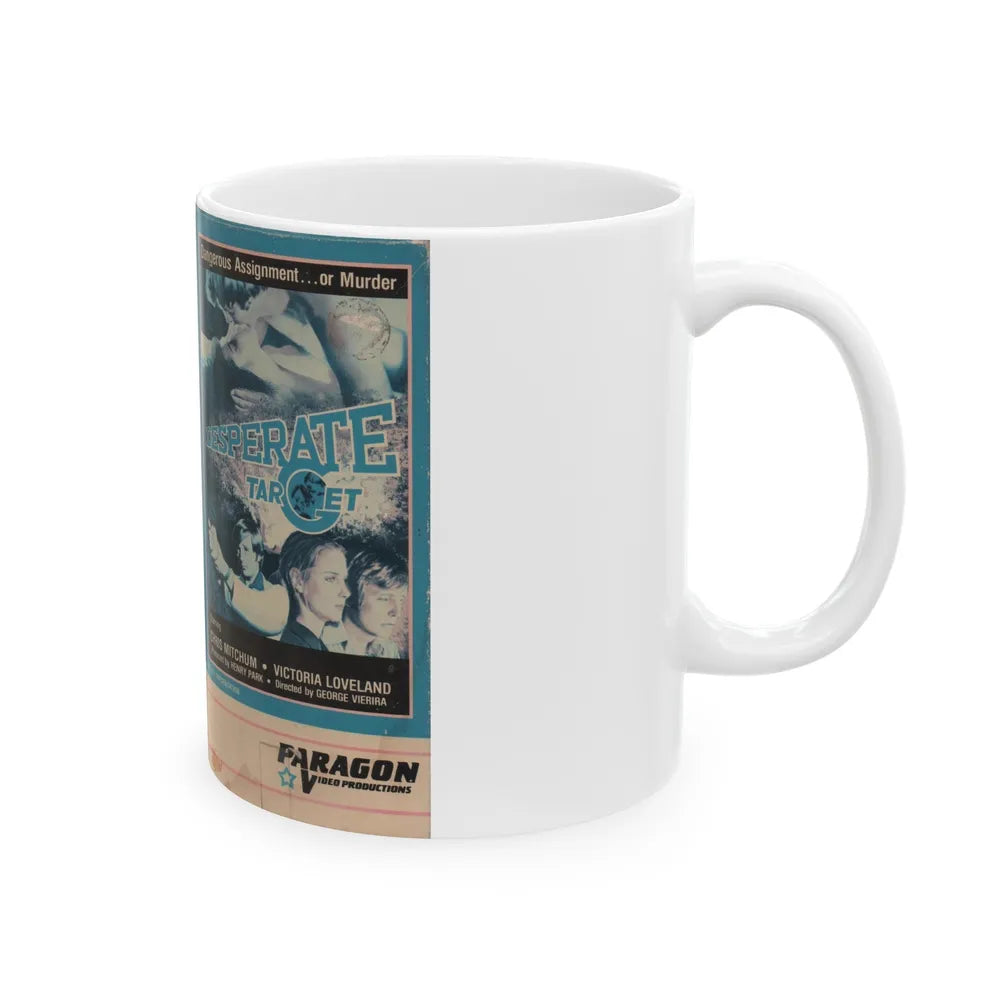 DESPERATE TARGET (VHS COVER) - White Coffee Mug-Go Mug Yourself