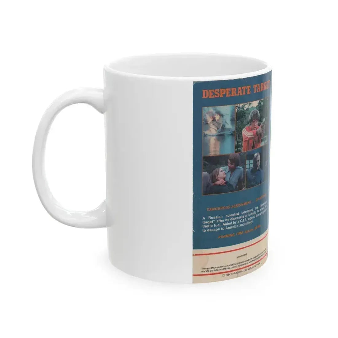 DESPERATE TARGET (VHS COVER) - White Coffee Mug - Go Mug Yourself