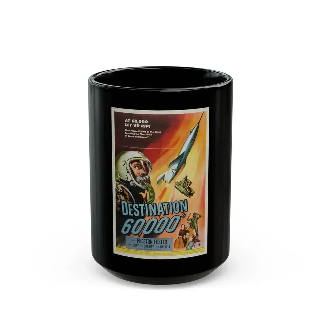 DESTINATION 60000 1957 Movie Poster - Black Coffee Mug 15oz - Go Mug Yourself