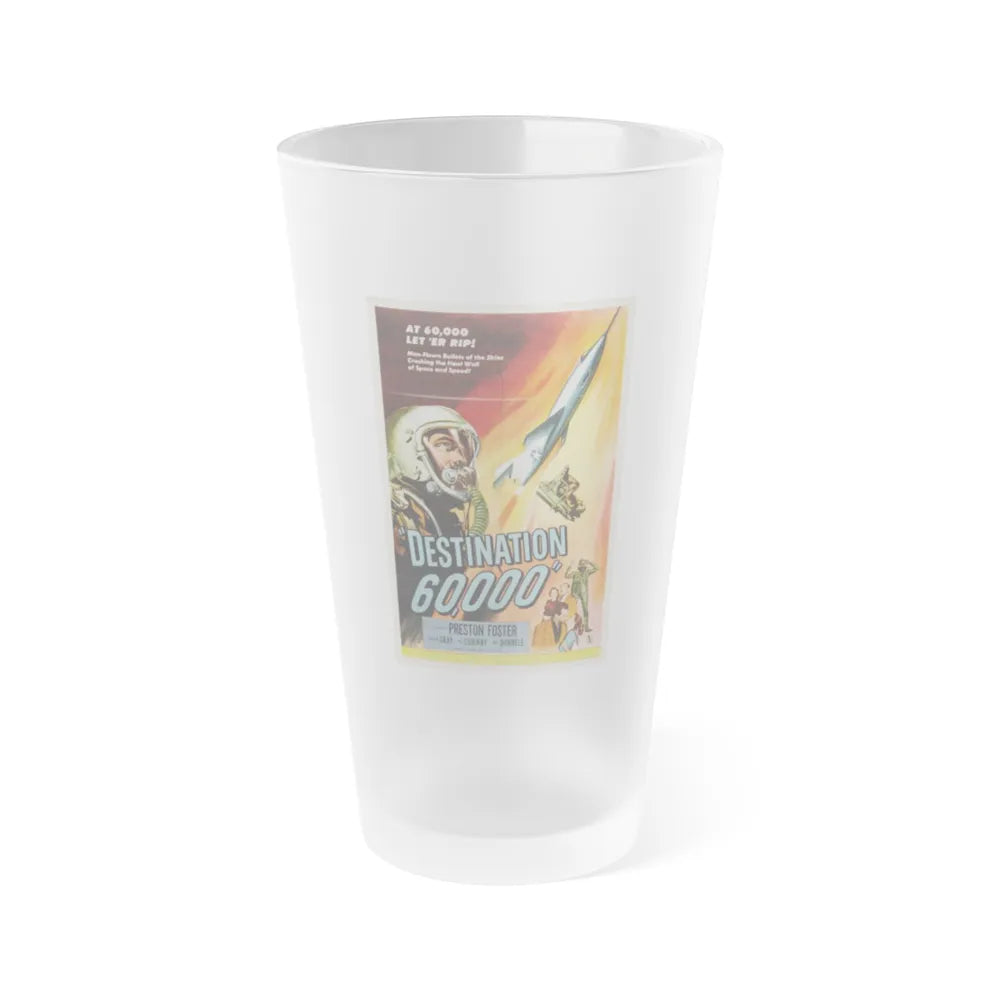 DESTINATION 60000 1957 Movie Poster - Frosted Pint Glass 16oz-16oz-Frosted-Go Mug Yourself