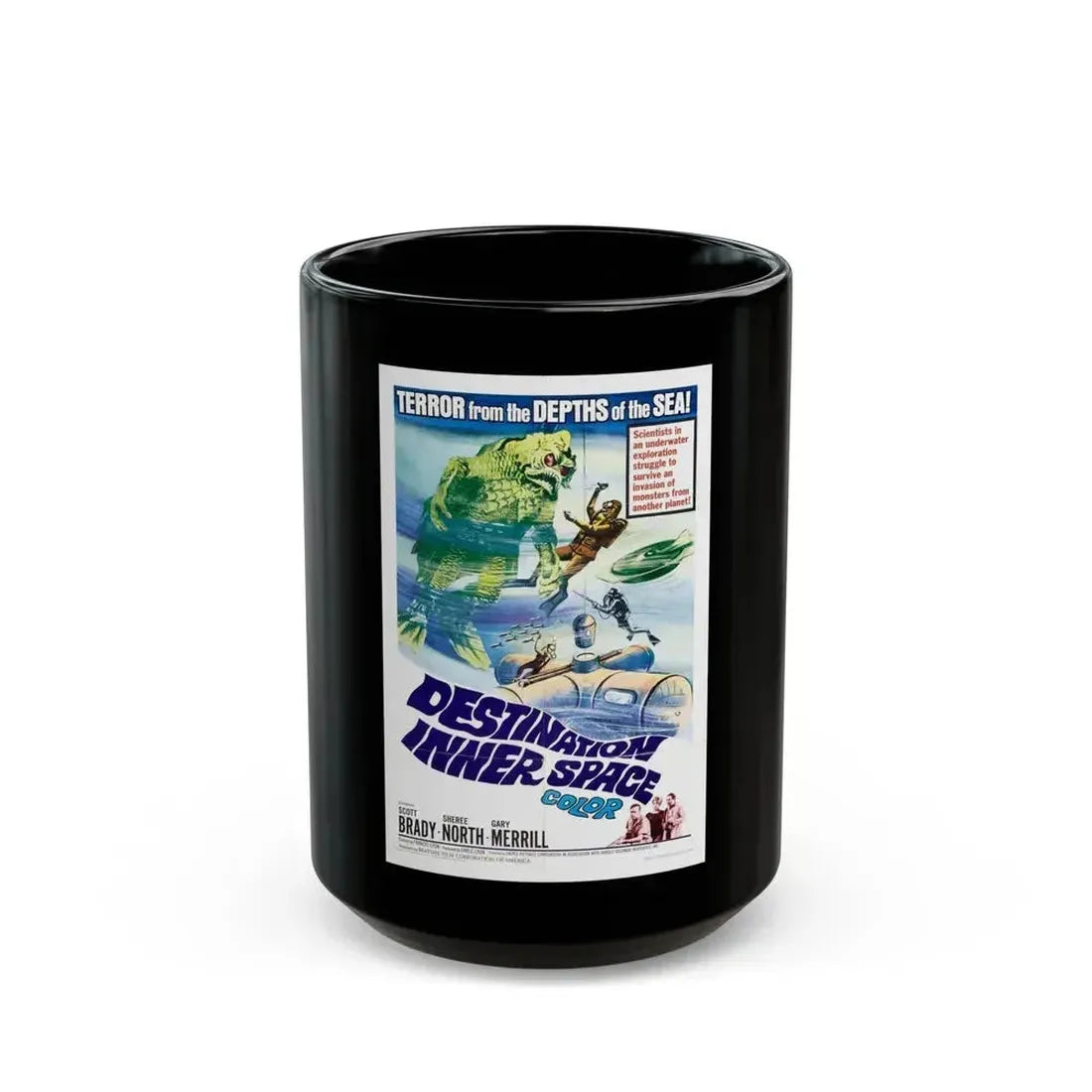 DESTINATION INNER SPACE 1966 Movie Poster - Black Coffee Mug 15oz - Go Mug Yourself