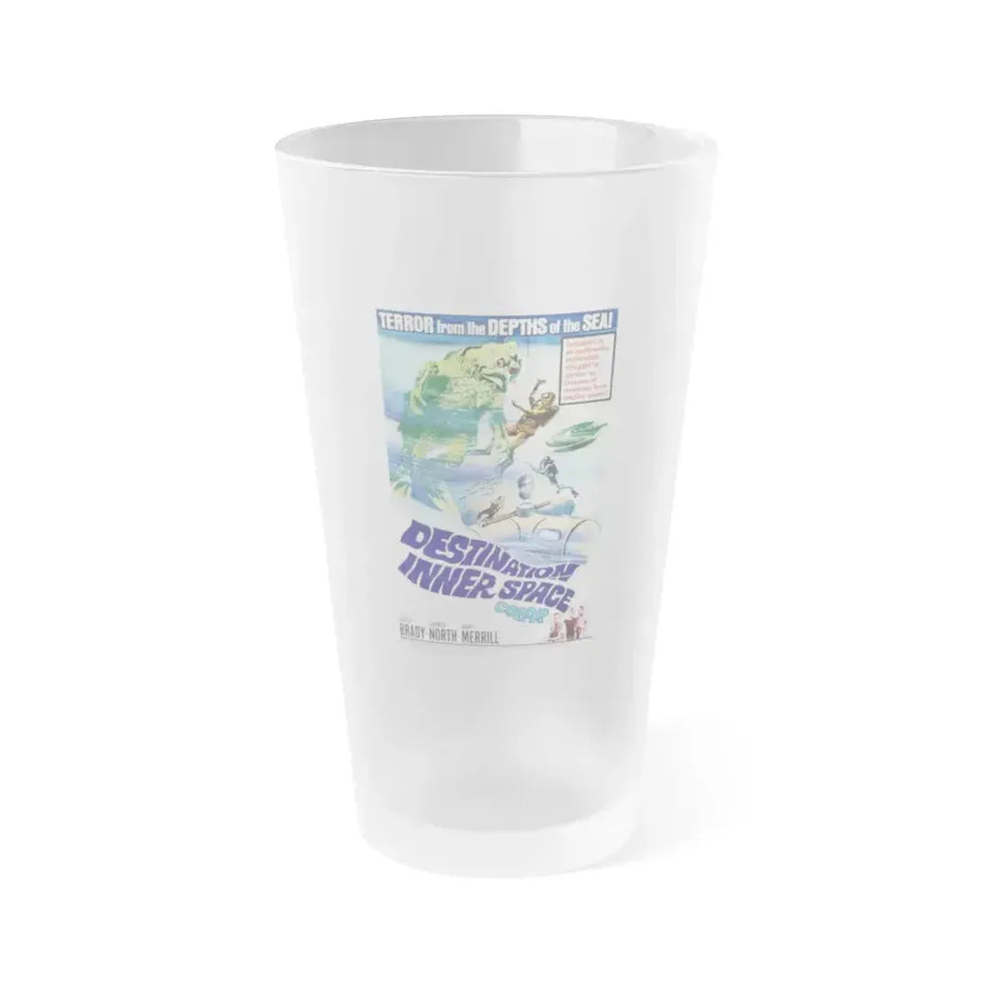 DESTINATION INNER SPACE 1966 Movie Poster - Frosted Pint Glass 16oz 16oz Frosted - Go Mug Yourself