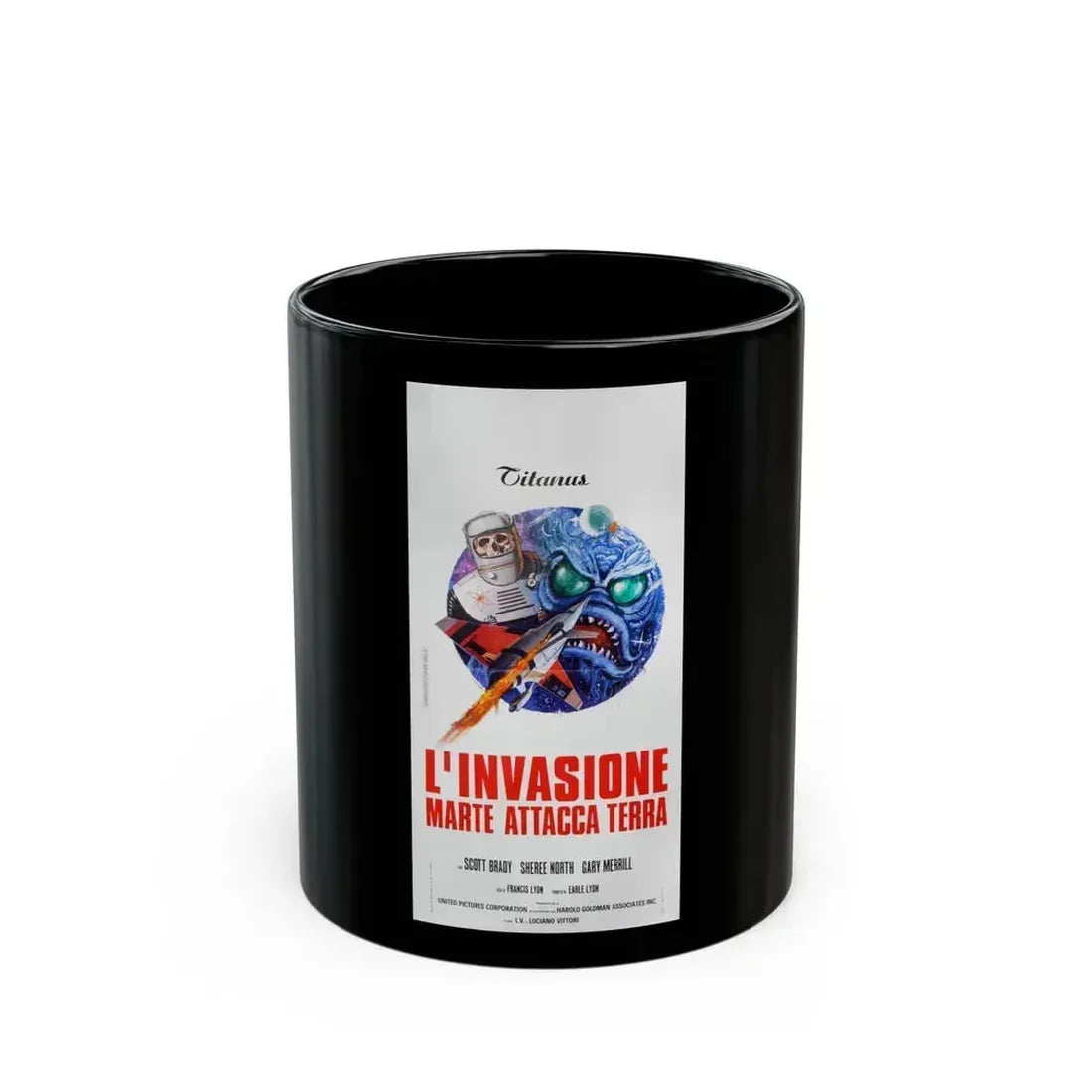 DESTINATION INNER SPACE (ITALIAN) 1966 Movie Poster - Black Coffee Mug 11oz - Go Mug Yourself