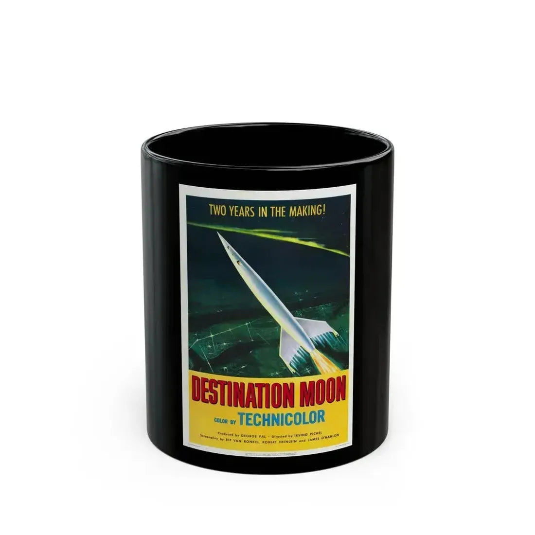 DESTINATION MOON 1950 Movie Poster - Black Coffee Mug 11oz - Go Mug Yourself