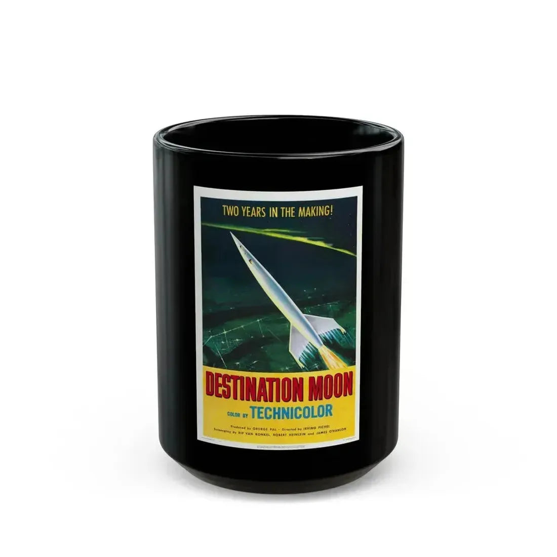 DESTINATION MOON 1950 Movie Poster - Black Coffee Mug 15oz - Go Mug Yourself