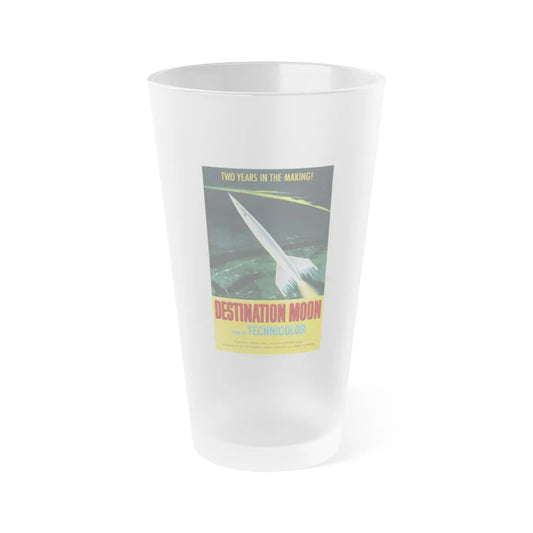 DESTINATION MOON 1950 Movie Poster - Frosted Pint Glass 16oz-16oz-Frosted-Go Mug Yourself