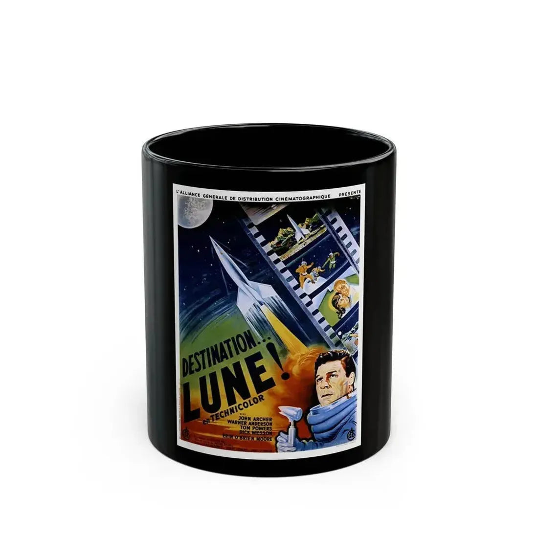 DESTINATION MOON (FRENCH) 1950 Movie Poster - Black Coffee Mug 11oz - Go Mug Yourself
