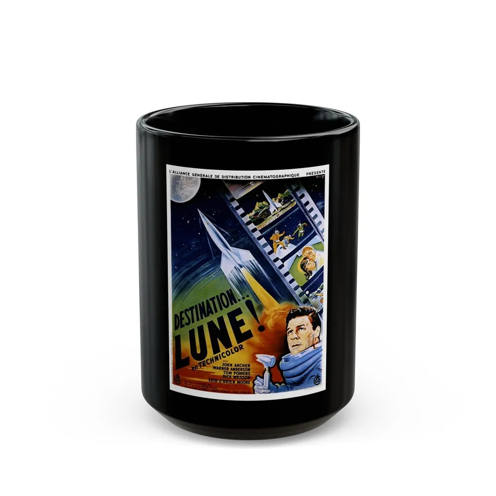 DESTINATION MOON (FRENCH) 1950 Movie Poster - Black Coffee Mug-15oz-Go Mug Yourself