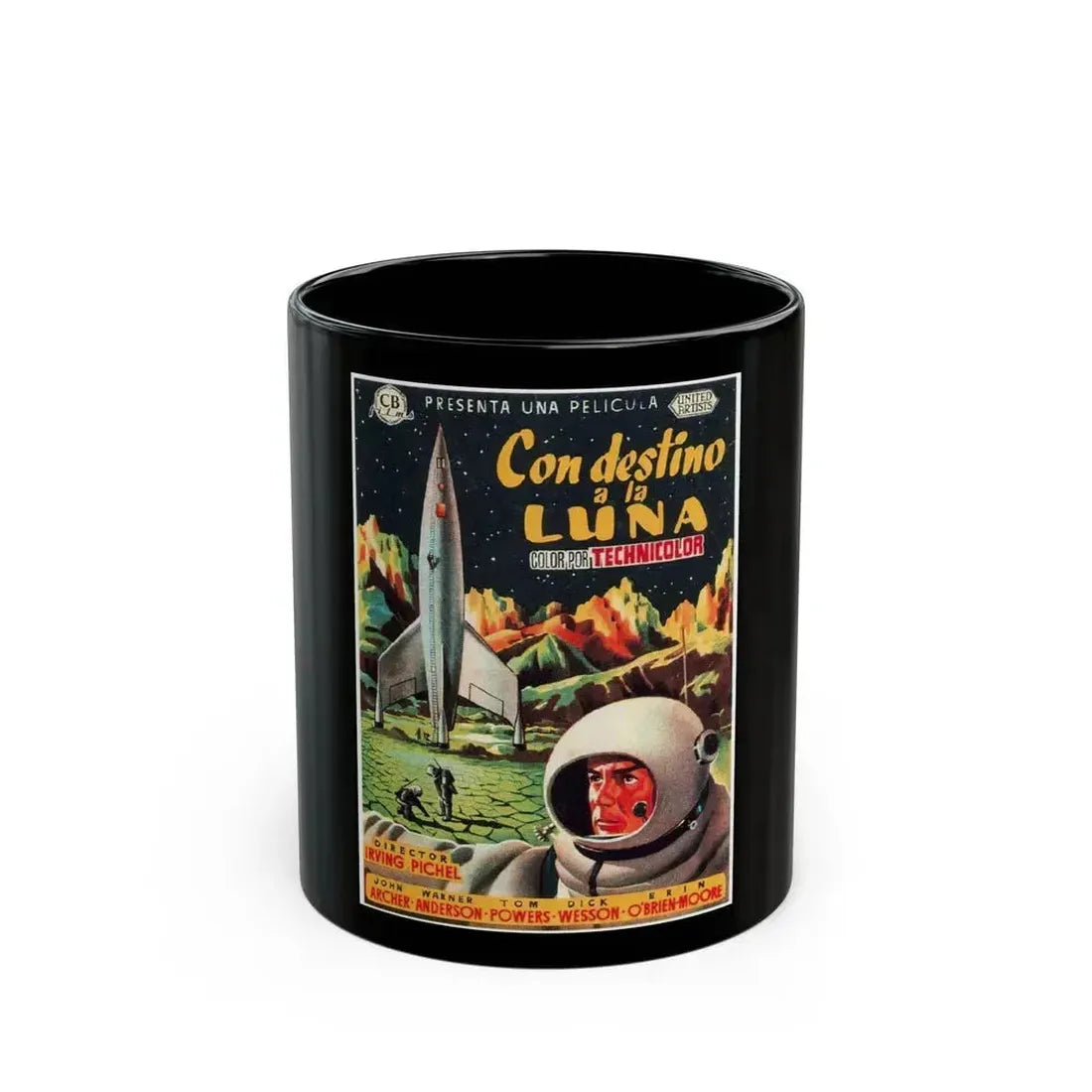 DESTINATION MOON (SPANISH) 1950 Movie Poster - Black Coffee Mug 11oz - Go Mug Yourself