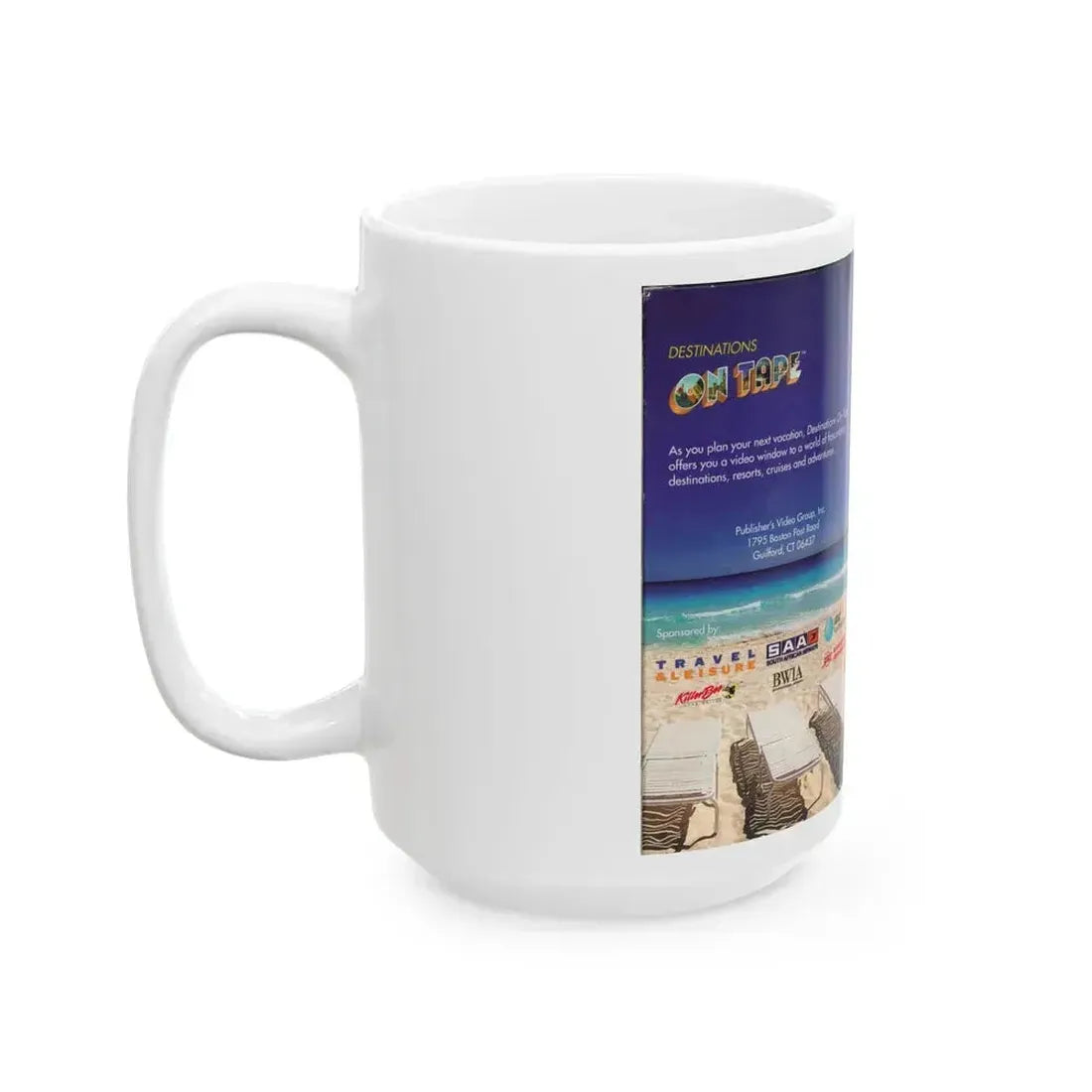 DESTINATIONS ON TAPE A VIDEO PREVIEW OF YOUR NEXT VACATION (VHS COVER) - White Coffee Mug - Go Mug Yourself