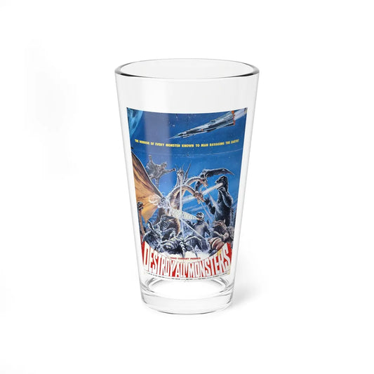 DESTROY ALL MONSTERS (2) GODZILLA 1968 Movie Poster - Pint Glass 16oz-16oz-Go Mug Yourself