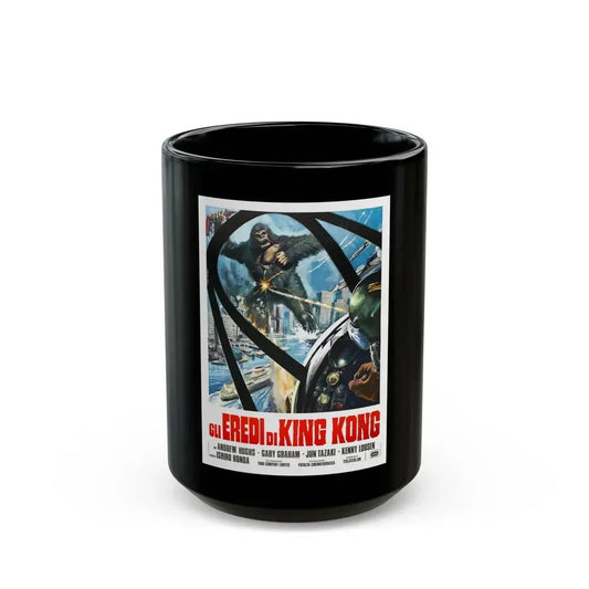 DESTROY ALL MONSTERS (3) GODZILLA 1968 Movie Poster - Black Coffee Mug 15oz - Go Mug Yourself