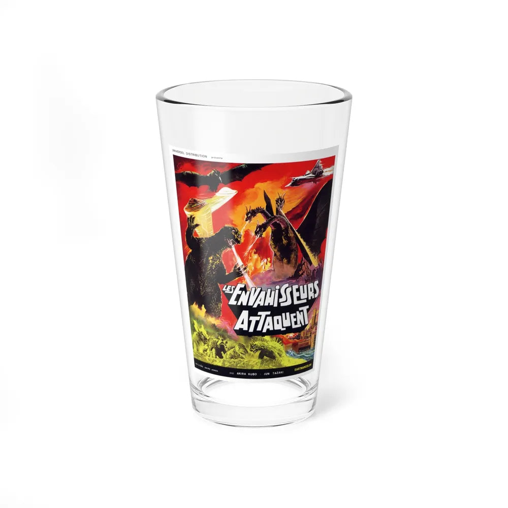 DESTROY ALL MONSTERS (FRENCH GODZILLA) 1968 Movie Poster - Pint Glass 16oz-16oz-Go Mug Yourself