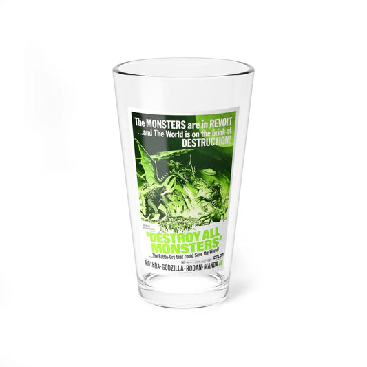 DESTROY ALL MONSTERS (GODZILLA) 2 1968 Movie Poster - Pint Glass 16oz-16oz-Go Mug Yourself