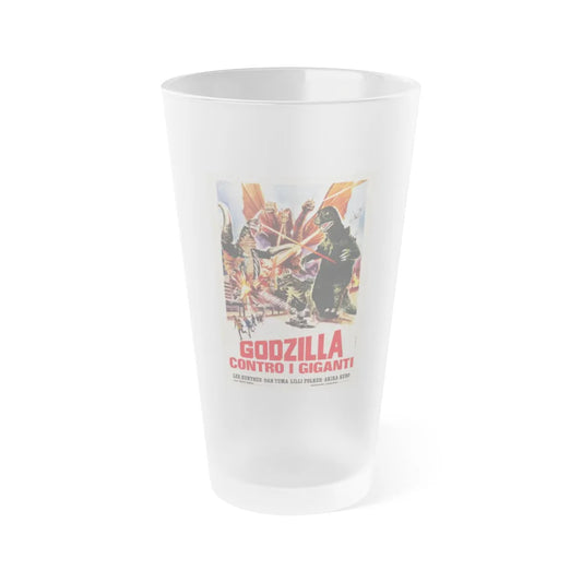 DESTROY ALL MONSTERS (GODZILLA) 3 1968 Movie Poster - Frosted Pint Glass 16oz-16oz-Frosted-Go Mug Yourself