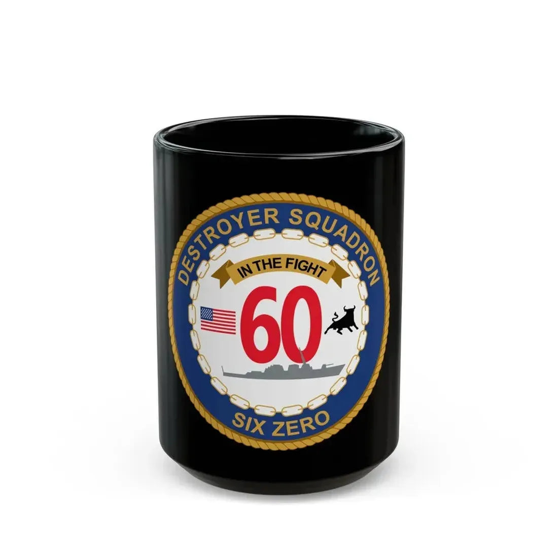 Destroyer Sq 60 (U.S. Navy) Black Coffee Mug 15oz - Go Mug Yourself