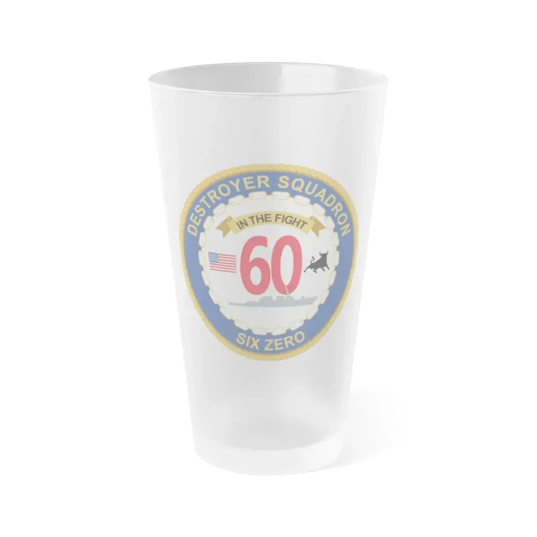 Destroyer Sq 60 (U.S. Navy) Frosted Pint Glass 16oz Default Title - Go Mug Yourself