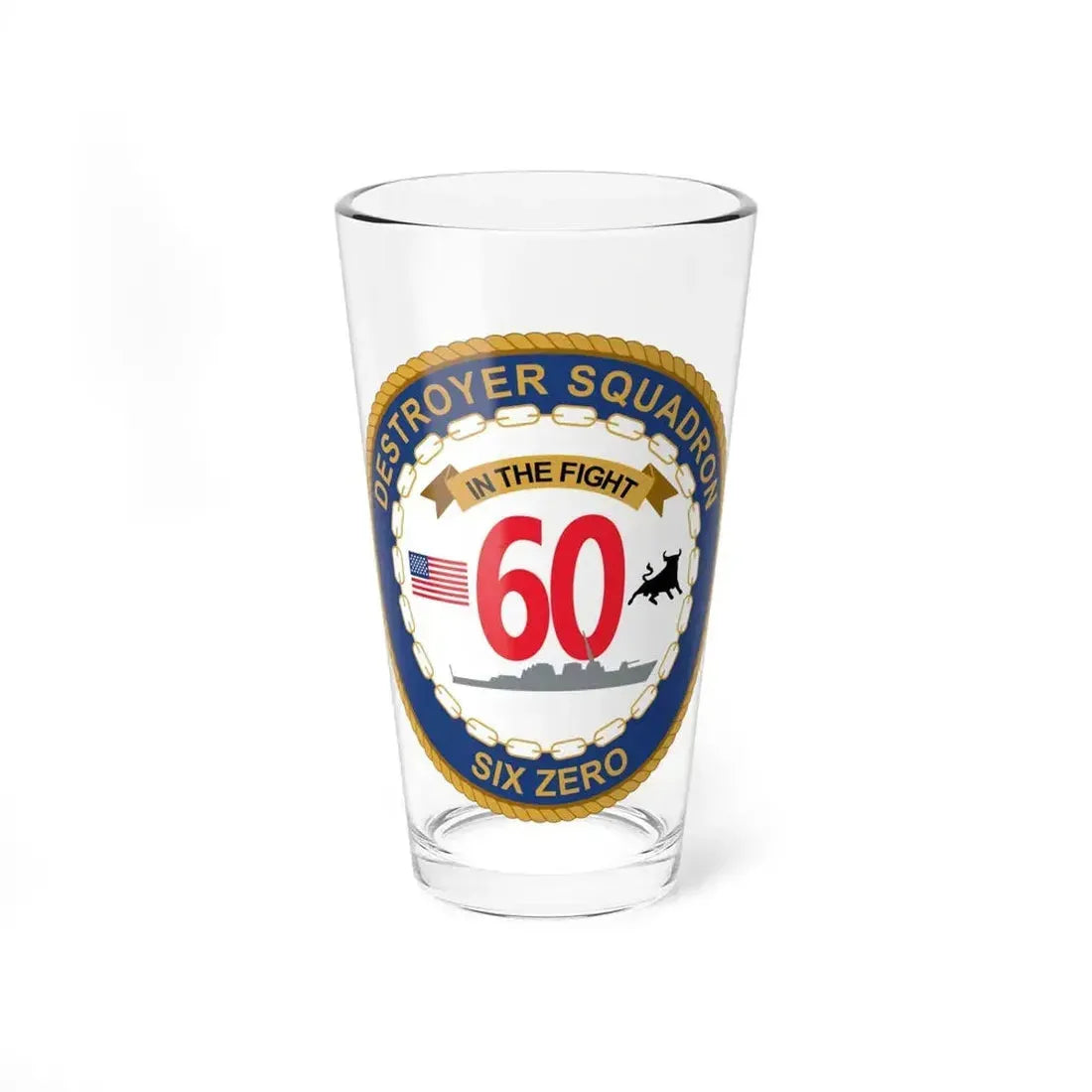Destroyer Sq 60 (U.S. Navy) Pint Glass 16oz 16oz - Go Mug Yourself