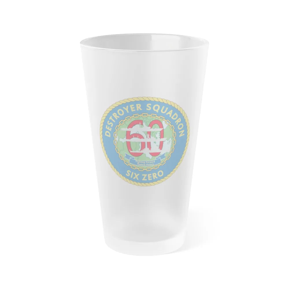 Destroyer Sq 60 v2 (U.S. Navy) Frosted Pint Glass 16oz-Go Mug Yourself