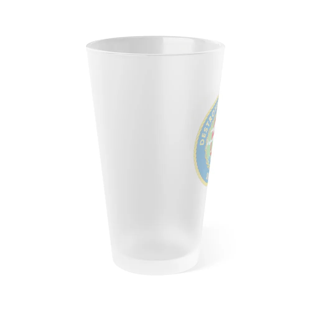 Destroyer Sq 60 v2 (U.S. Navy) Frosted Pint Glass 16oz-Go Mug Yourself