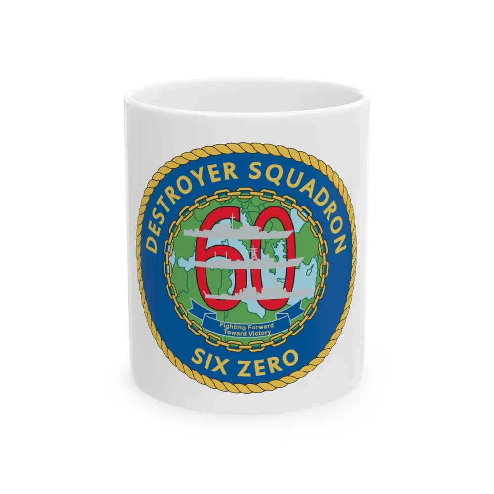 Destroyer Sq 60 v2 (U.S. Navy) White Coffee Mug-11oz-Go Mug Yourself