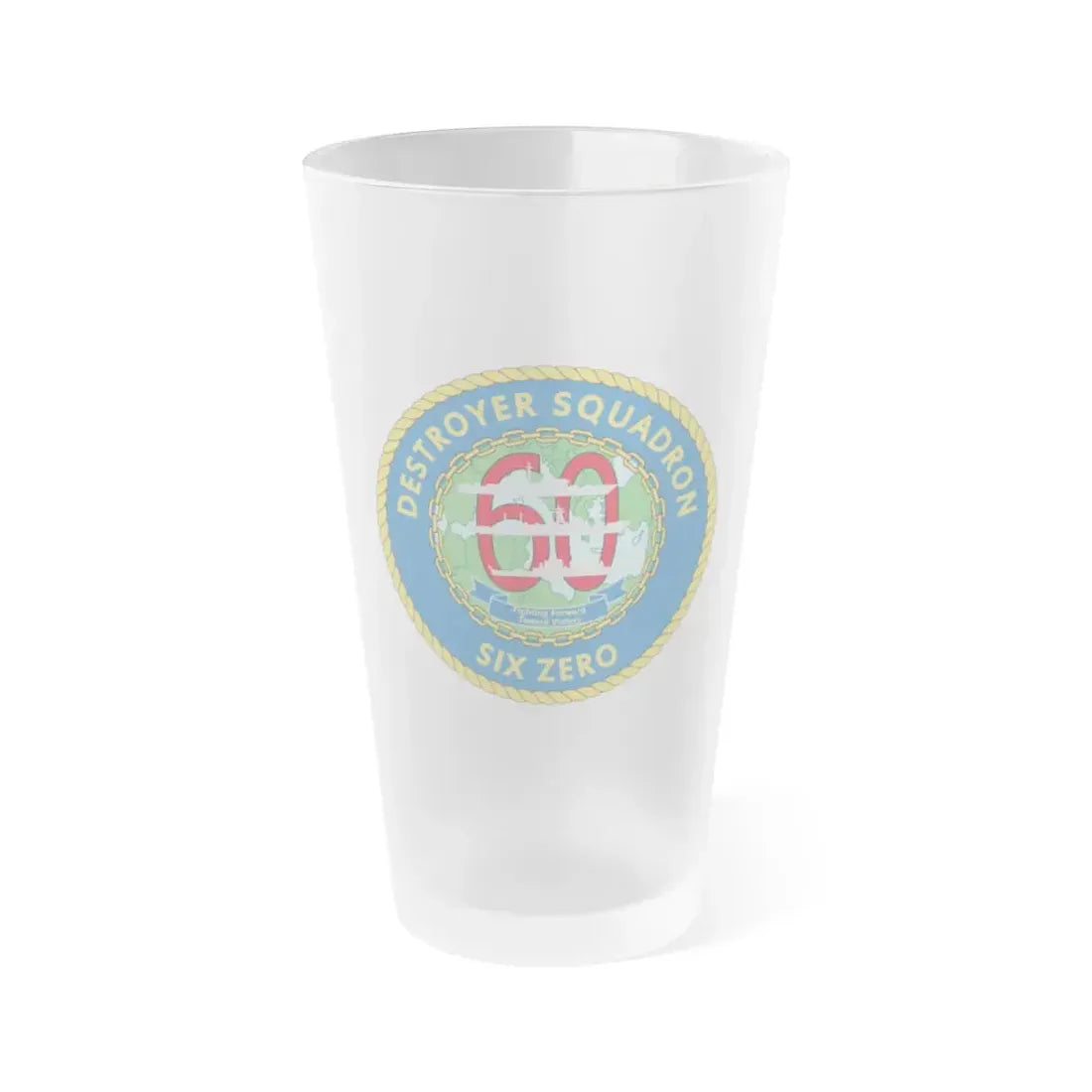 Destroyer Sq 60 v2 (U.S. Navy) Frosted Pint Glass 16oz Default Title - Go Mug Yourself
