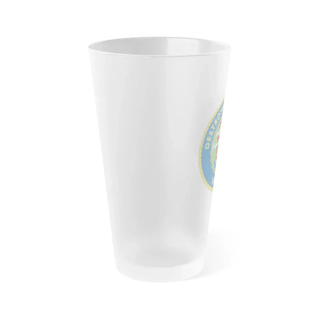 Destroyer Sq 60 v2 (U.S. Navy) Frosted Pint Glass 16oz - Go Mug Yourself
