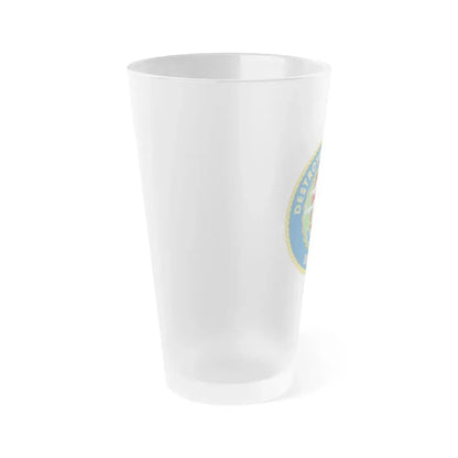 Destroyer Sq 60 v2 (U.S. Navy) Frosted Pint Glass 16oz - Go Mug Yourself