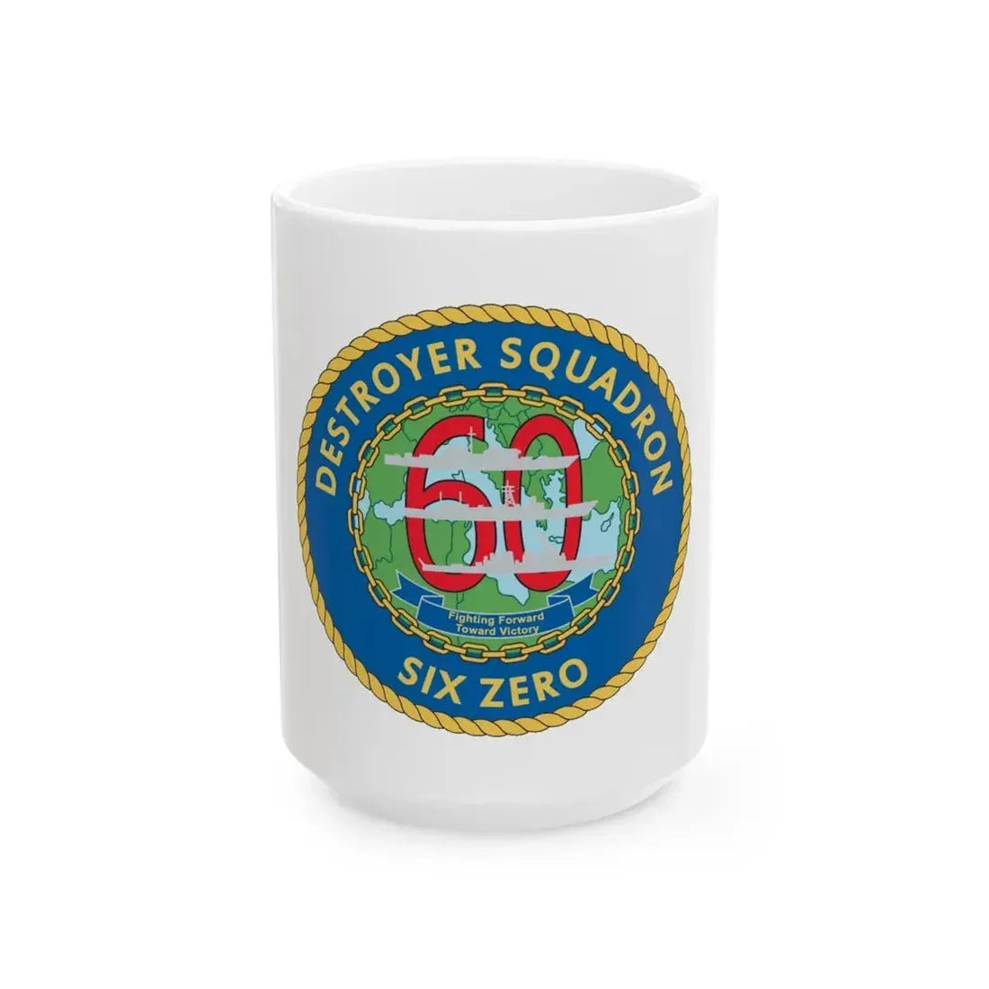 Destroyer Sq 60 v2 (U.S. Navy) White Coffee Mug 15oz - Go Mug Yourself