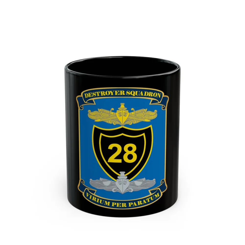 Destroyer Squadron COMDESRON 28 (U.S. Navy) Black Coffee Mug-11oz-Go Mug Yourself