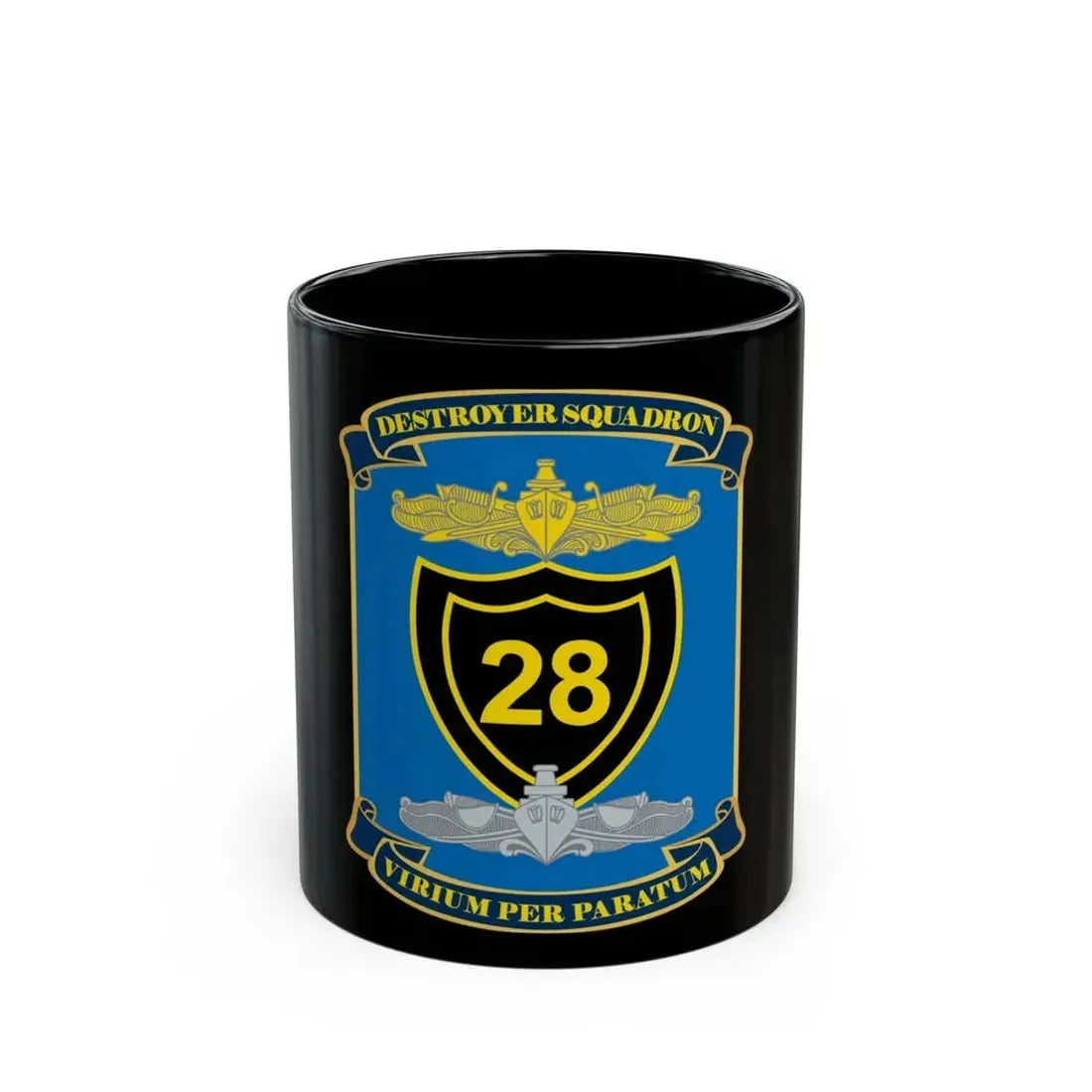 Destroyer Squadron COMDESRON 28 (U.S. Navy) Black Coffee Mug 11oz - Go Mug Yourself