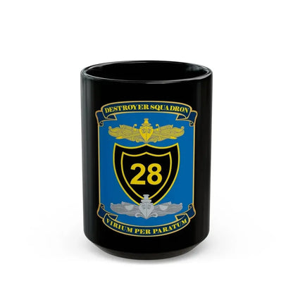 Destroyer Squadron COMDESRON 28 (U.S. Navy) Black Coffee Mug 15oz - Go Mug Yourself