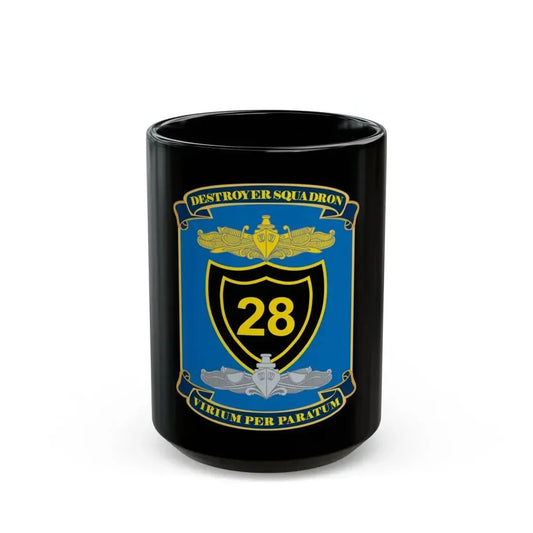 Destroyer Squadron COMDESRON 28 (U.S. Navy) Black Coffee Mug 15oz - Go Mug Yourself