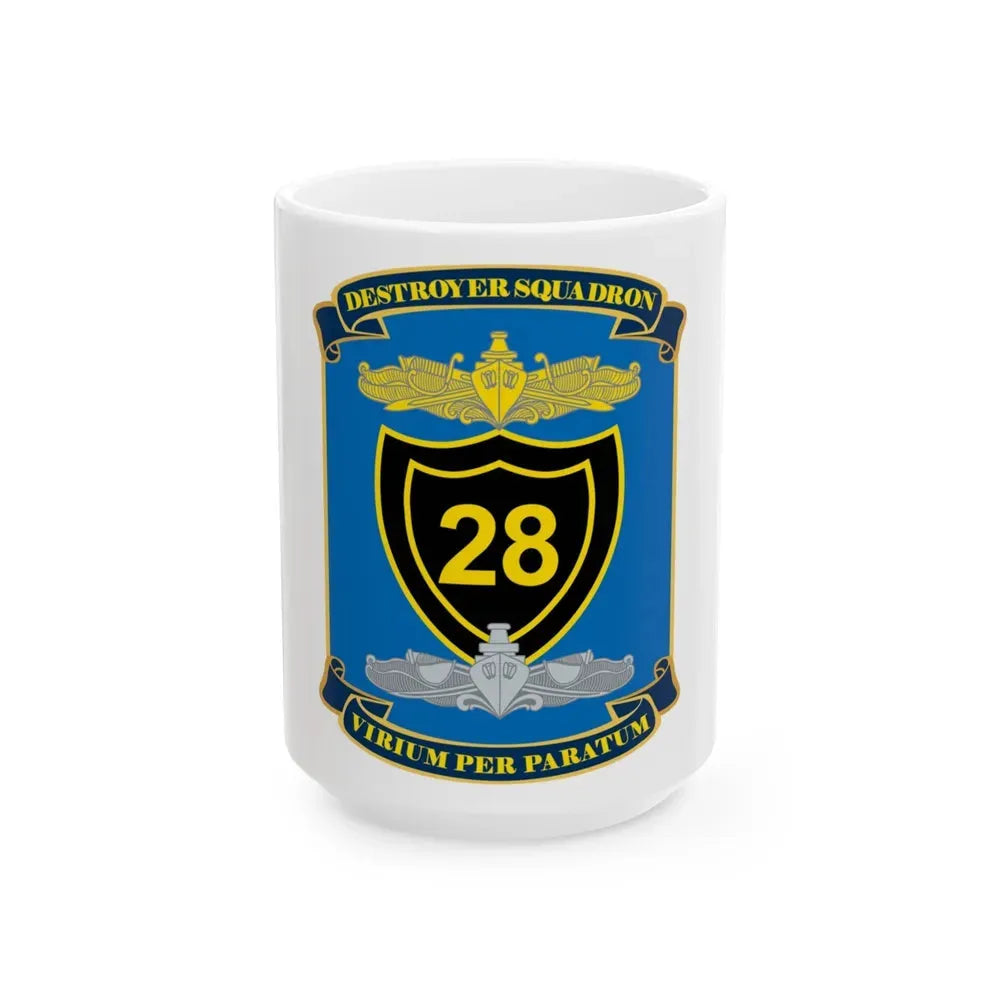 Destroyer Squadron COMDESRON 28 (U.S. Navy) White Coffee Mug 15oz - Go Mug Yourself