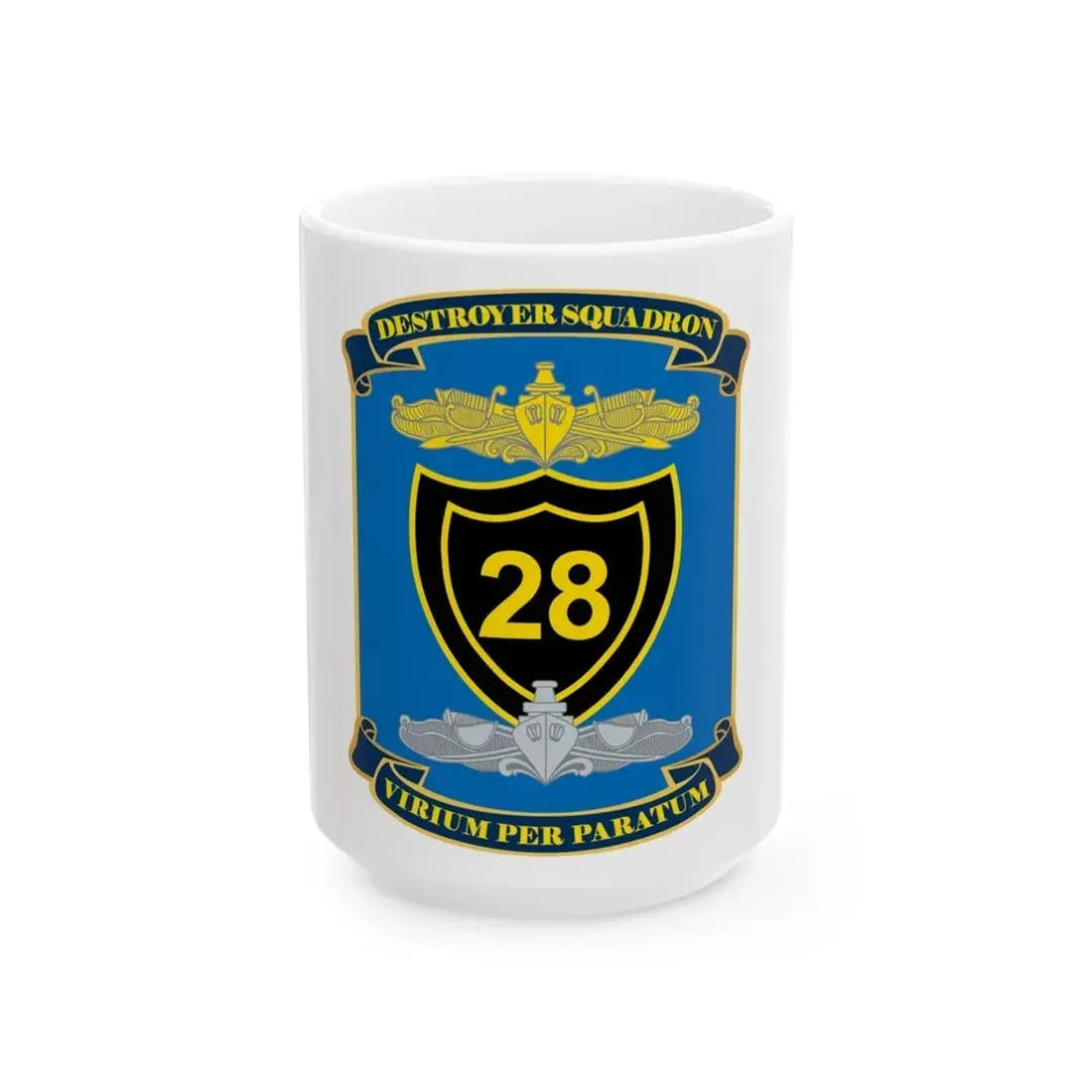 Destroyer Squadron COMDESRON 28 (U.S. Navy) White Coffee Mug 15oz - Go Mug Yourself