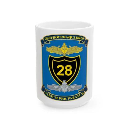 Destroyer Squadron COMDESRON 28 (U.S. Navy) White Coffee Mug 15oz - Go Mug Yourself