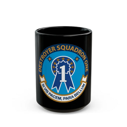 Destroyer Squadron One (U.S. Navy) Black Coffee Mug-15oz-Go Mug Yourself