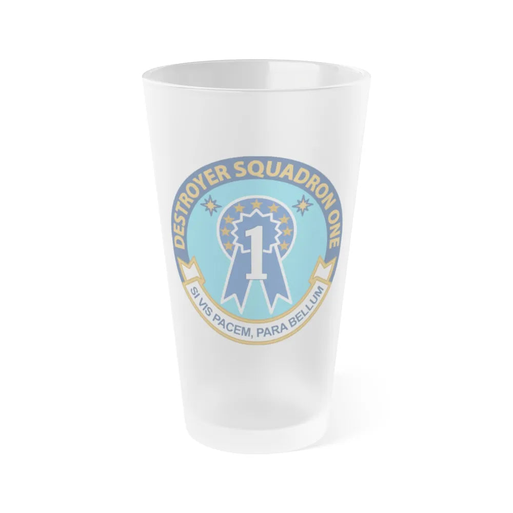 Destroyer Squadron One (U.S. Navy) Frosted Pint Glass 16oz-Go Mug Yourself