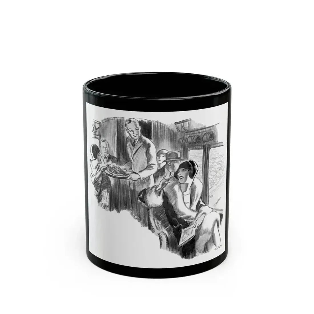 Detail from a 1928 Huntley & Palmers advertisement - Black Coffee Mug 11oz - Go Mug Yourself