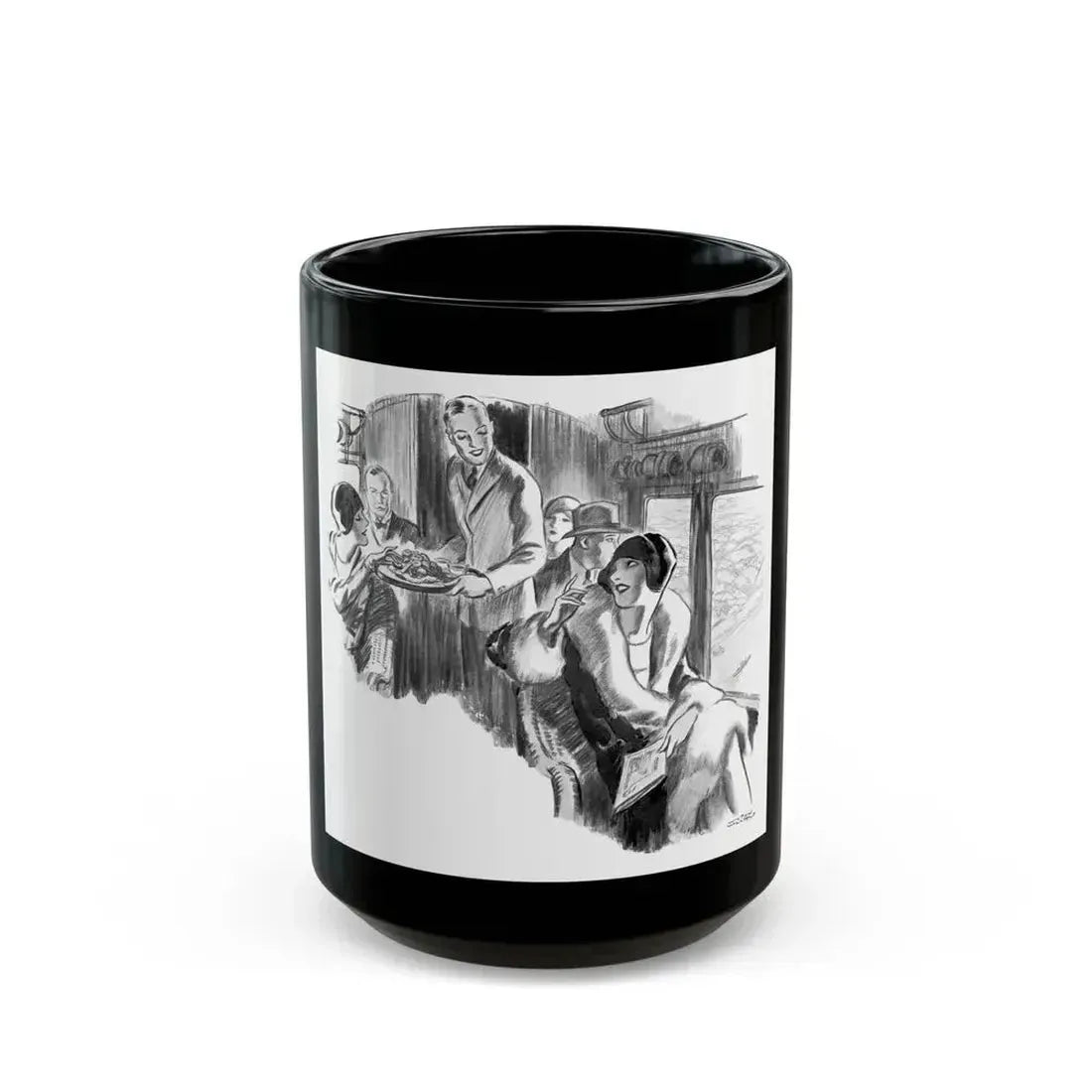 Detail from a 1928 Huntley & Palmers advertisement - Black Coffee Mug 15oz - Go Mug Yourself