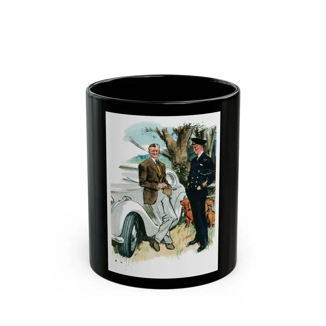Detail from a 1946 Firestone Tyres advt - Black Coffee Mug 11oz - Go Mug Yourself