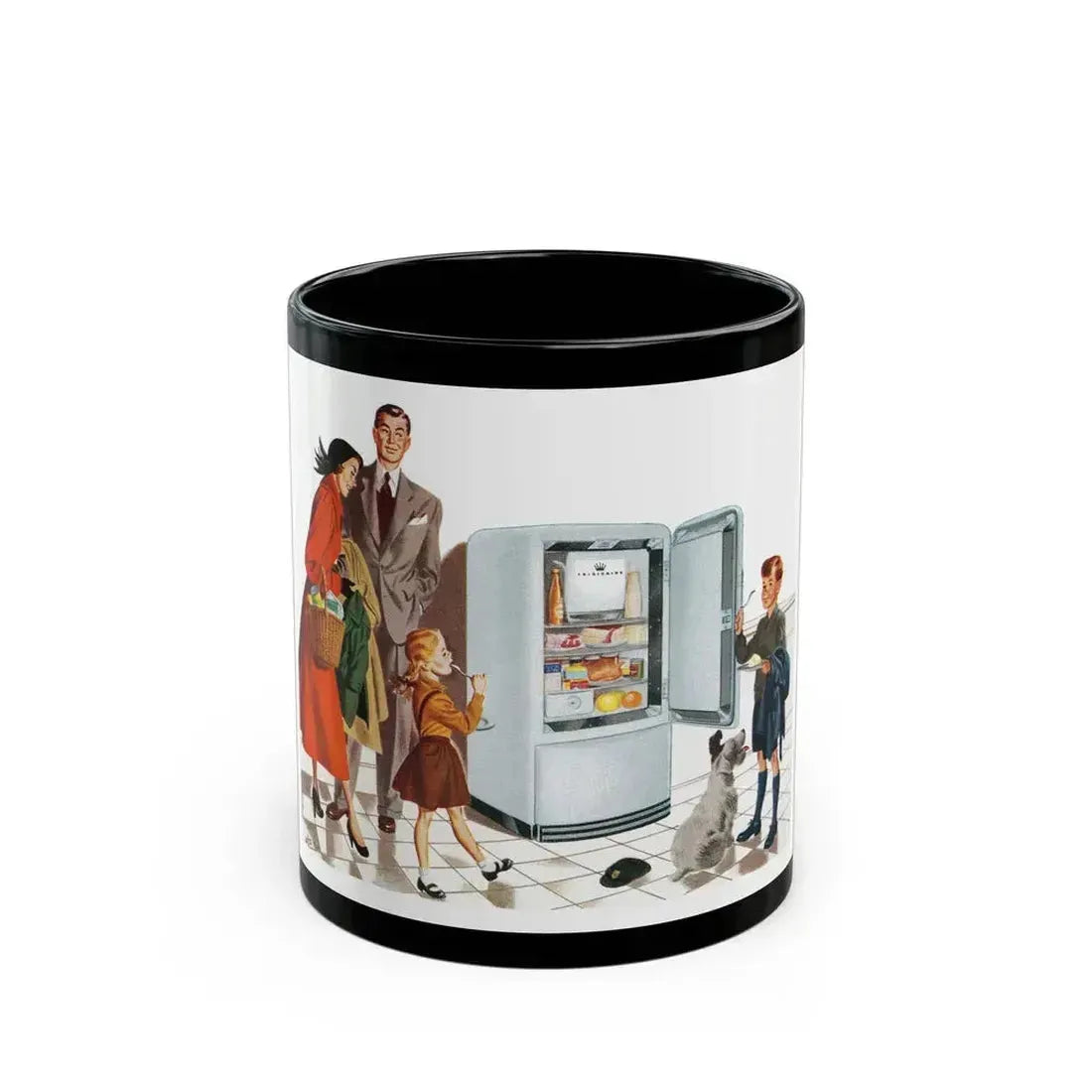 Detail from a 1950 Frigidaire advertisement - Black Coffee Mug 11oz - Go Mug Yourself