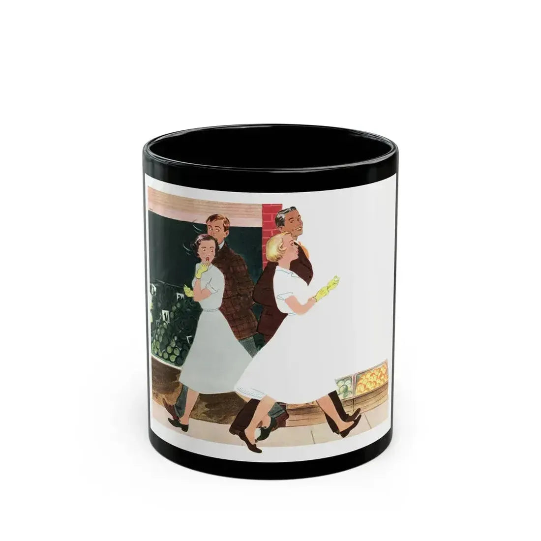 Detail from a 1951 Persil soap powder advertisement - Black Coffee Mug 11oz - Go Mug Yourself