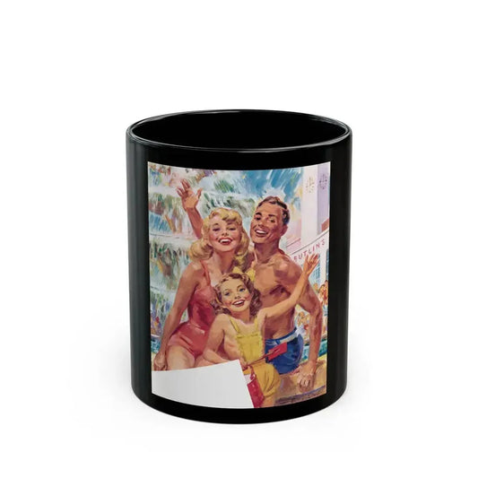 Detail from a 1953 Butlins Holiday Camps advertisement - Black Coffee Mug 11oz - Go Mug Yourself