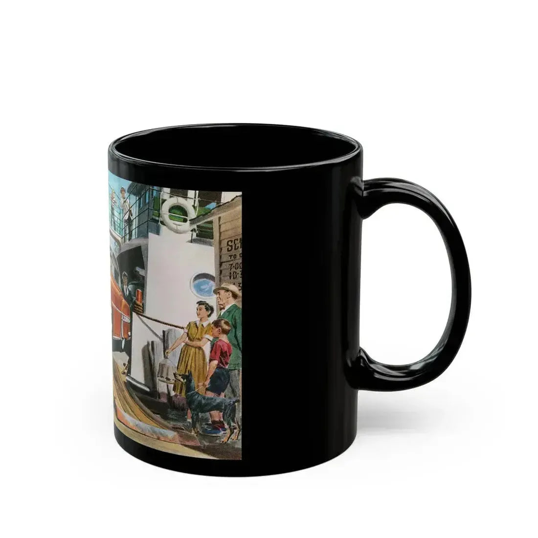 Detail from a 1954 Chevrolet advertisement - Black Coffee Mug - Go Mug Yourself