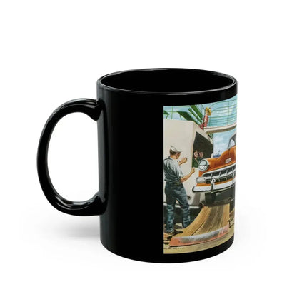 Detail from a 1954 Chevrolet advertisement - Black Coffee Mug - Go Mug Yourself