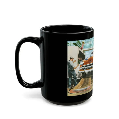 Detail from a 1954 Chevrolet advertisement - Black Coffee Mug - Go Mug Yourself