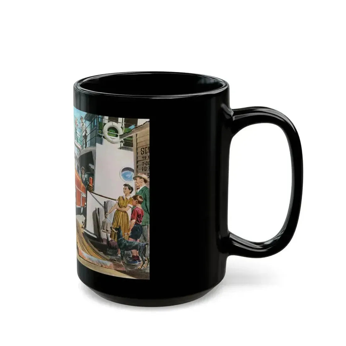 Detail from a 1954 Chevrolet advertisement - Black Coffee Mug - Go Mug Yourself
