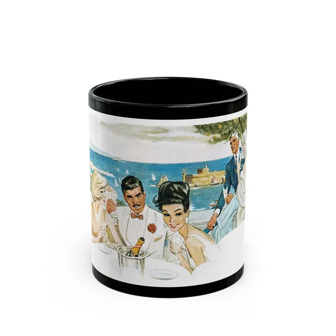 Detail from a 1964 Henkell advertisement - Black Coffee Mug 11oz - Go Mug Yourself