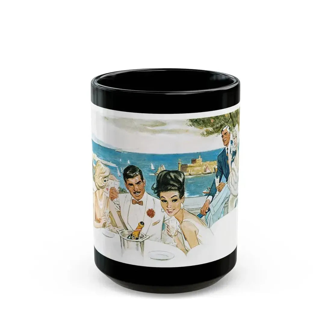 Detail from a 1964 Henkell advertisement - Black Coffee Mug 15oz - Go Mug Yourself